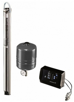 Комплект SQE cкважинный насос Grundfos SQE 5-70 с каб. автоматика CU301 бак 8л