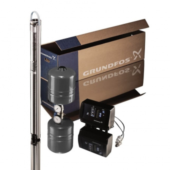 Комплект SQE cкважинный насос Grundfos SQE 2-55 с каб.60 м автоматика CU301 бак 8л